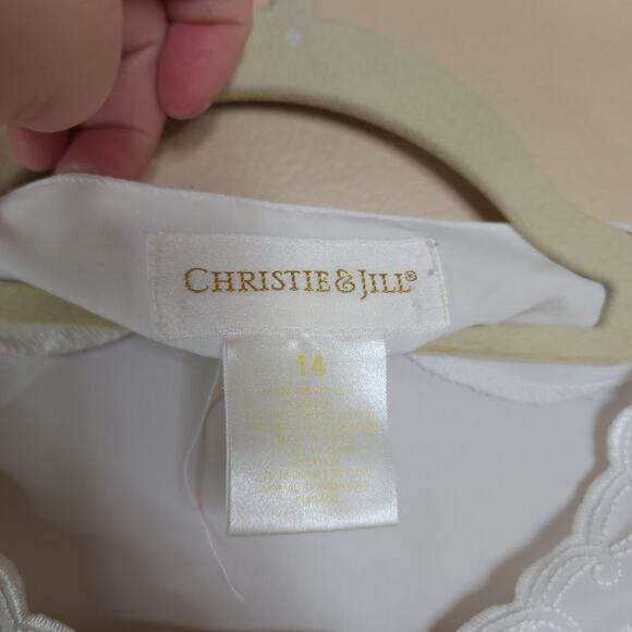 Vintage Christie & Jill Long Sleeve Victorian Blouse Button Front Blouse Size 14 - Picture 7 of 8